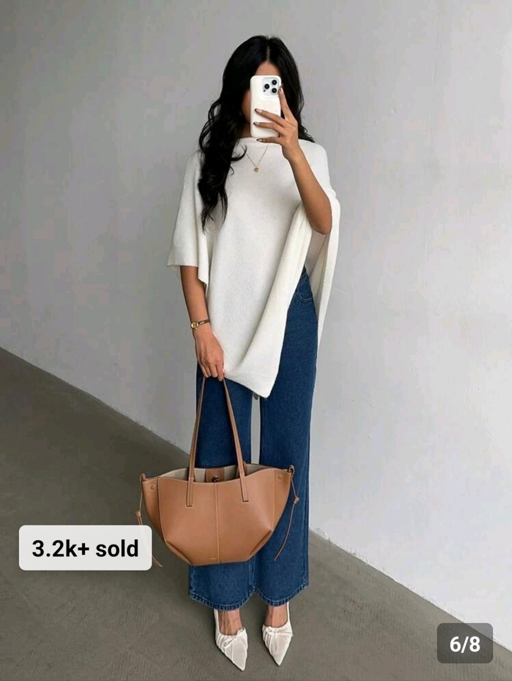 Cream Women's Knit Poncho Sweater